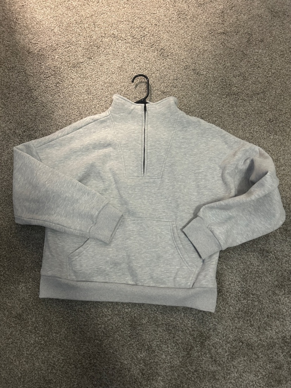 Women’s Light Gray Half-Zip Pullover Sweatshirt